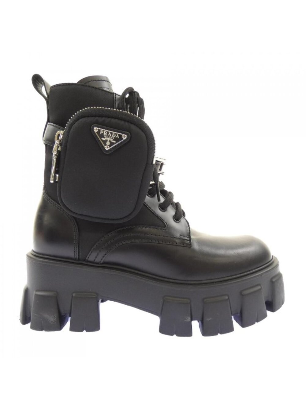 Prada Monolith Triangle Logo Boots